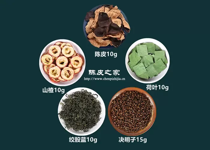 荷叶陈皮山楂绞股蓝一起泡水喝的功效